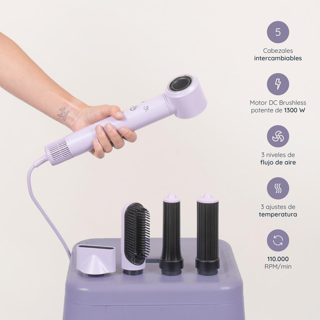 T-Care Multistyler — accesorio alisador cerámico, detalle de uso en cabello