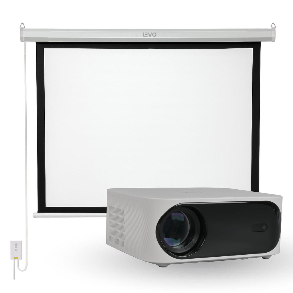 Proyector Portátil Orion 12000lm + Telón Eléctrico 80" LEVO