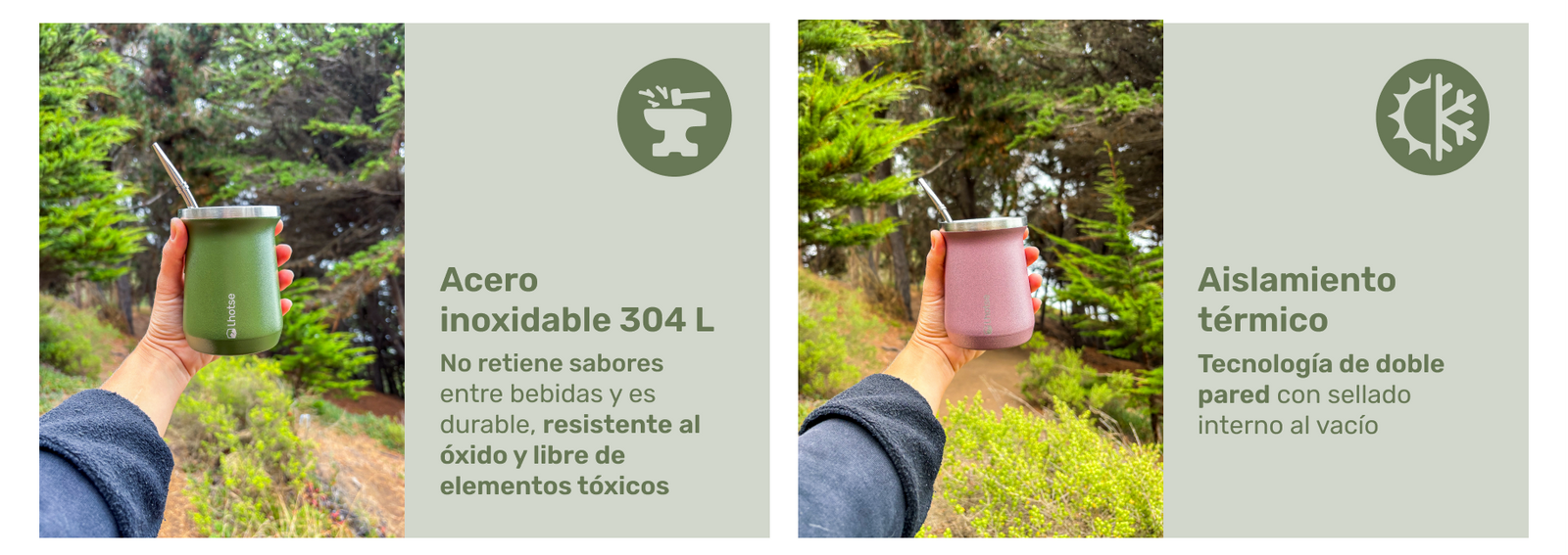 Matera Mate Mug Térmico Acero Inoxidable con Bombilla Lhotse