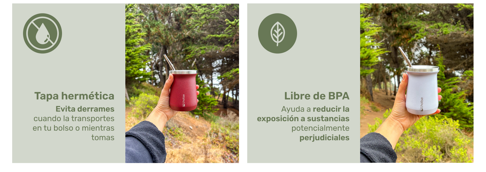 Matera Mate Mug Térmico Acero Inoxidable con Bombilla Lhotse