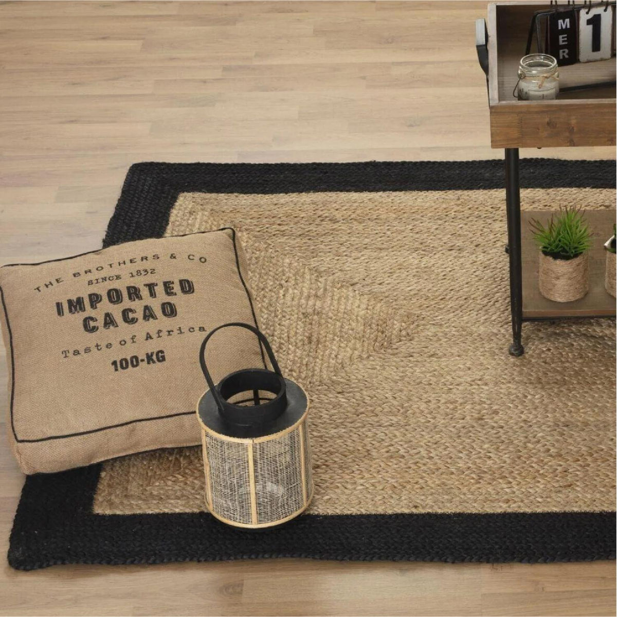 Alfombra de Yute con Borde Negro 120x170 cm Atmosphera — foto 4
