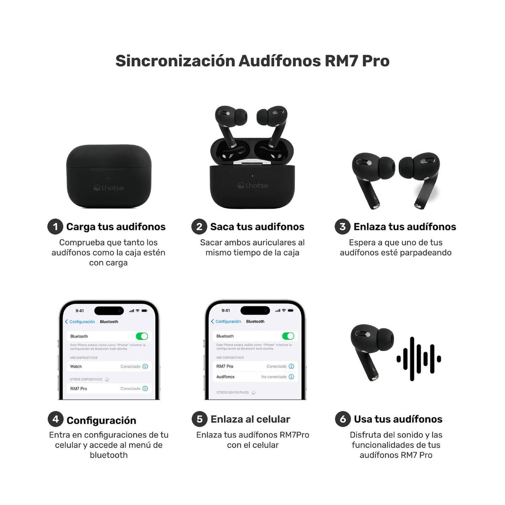 Audífonos Lhotse Rm7 Pro Inalámbrico Negro