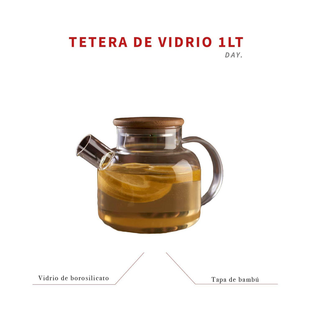 Tetera para Infusiones y Té de Vidrio con Tapa de Bamboo DAY — foto 5