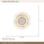 Espejo Jane Ratán 76cm dimensiones diámetro 76cm Atmosphera