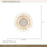 Espejo Jane Ratán 76cm dimensiones diámetro 76cm Atmosphera