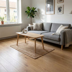 Alfombra Yute Natural 60x90cm en living escandinavo — Atmosphera Francia