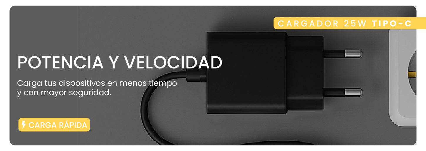 Cargador Super Rápido 25W + Cable De Carga Rápida 1Mt LEVO
