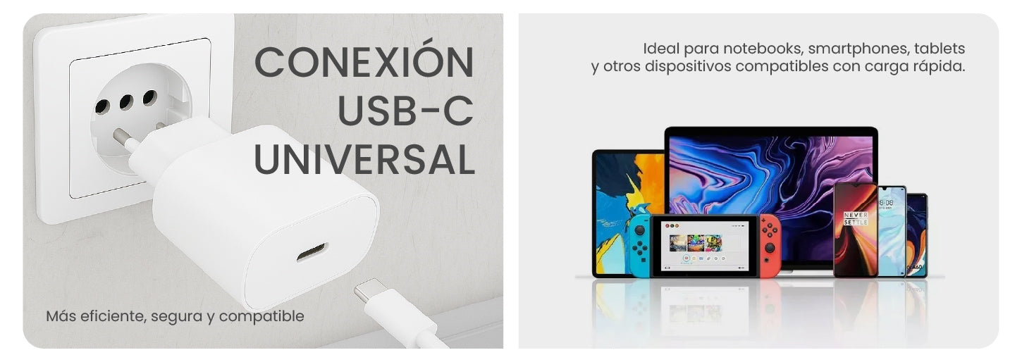 Cargador Ultra Rápido 45W + Cable De Carga Rápida 1Mt LEVO