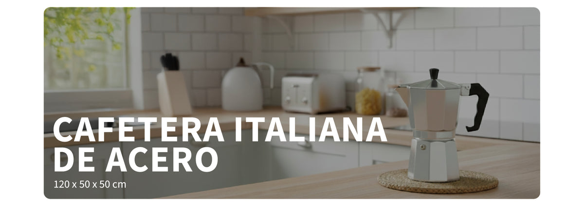 Cafetera Italiana Acero Inoxidable 6 Tazas Secret de Gourmet
