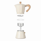Crema · Cafetera Italiana Savannah 4 tazas 300 ml de aluminio Simplit, despiece de sus partes