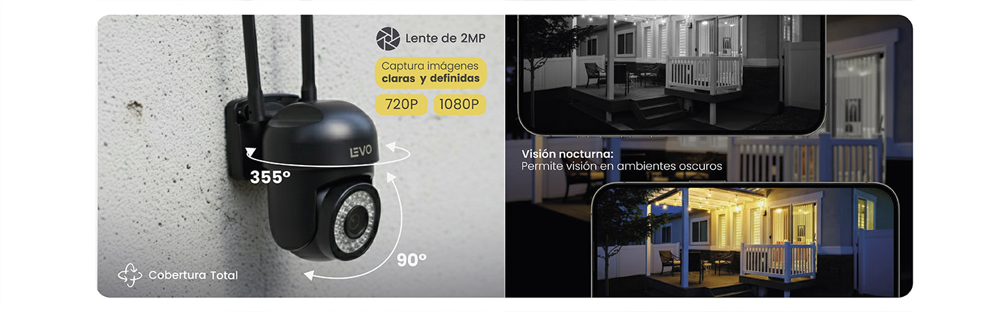 Cámara de Seguridad Impermeable Wifi 5G 2MP GuardPro X5 LEVO