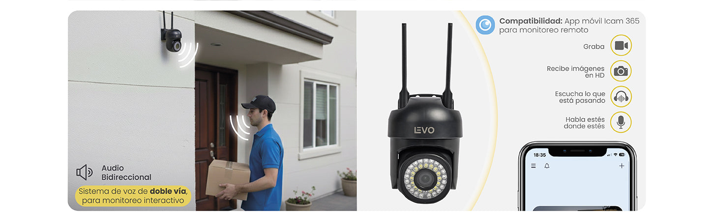 Cámara de Seguridad Impermeable Wifi 5G 2MP GuardPro X5 LEVO