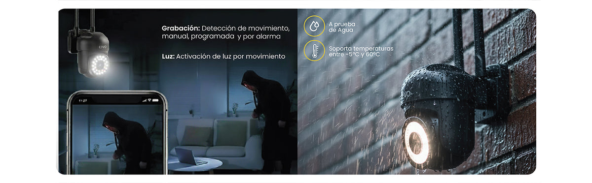 Cámara de Seguridad Impermeable Wifi 5G 2MP GuardPro X5 LEVO