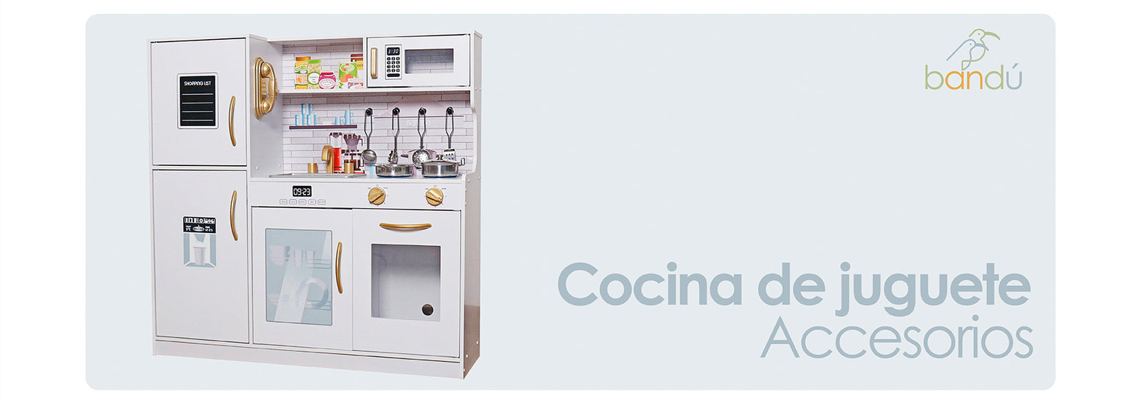 Cocina de Juguete Infantil Niños Madera Accesorios Bandú