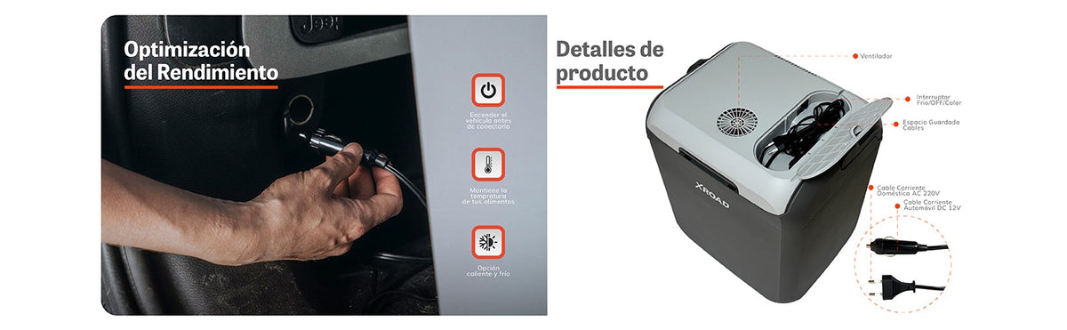 Cooler Eléctrico Portátil 30 Lts Gris 12V XRoad
