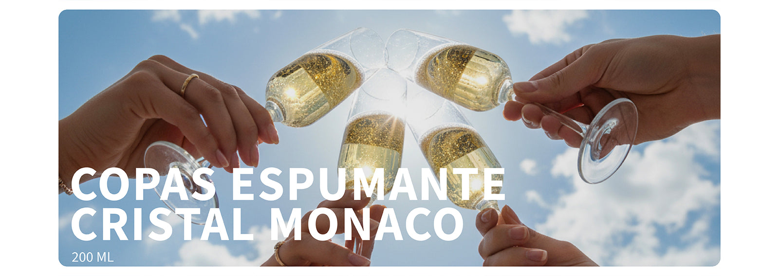 Set 6 Copas Espumante 200ml Cristal Monaco Simplit