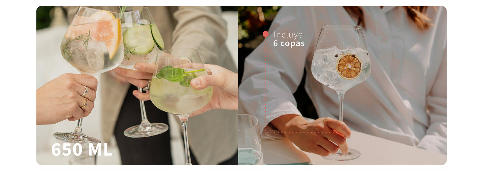 Set 6 Copas Gin 650ml Cristal London Simplit