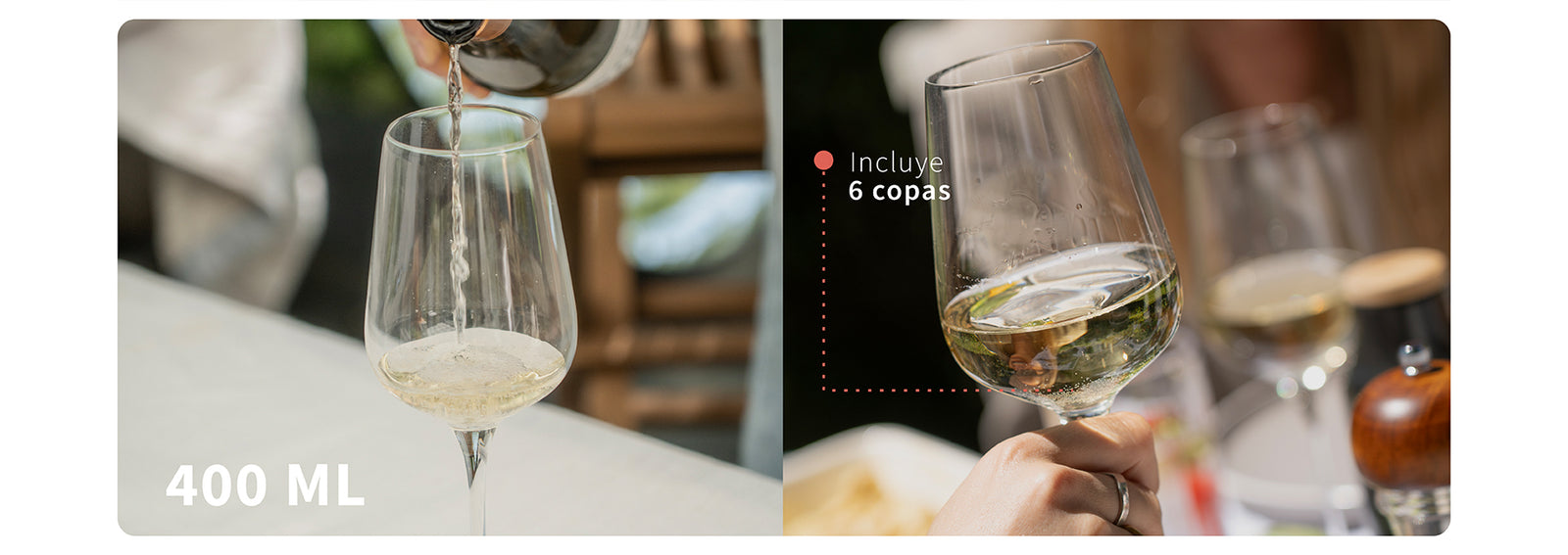 Set 6 Copas Vino Blanco 400ml Cristal Alsacia Simplit