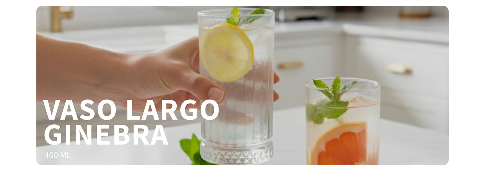 Set 6 Vasos Largos 460ml Vidrio Ginebra Simplit