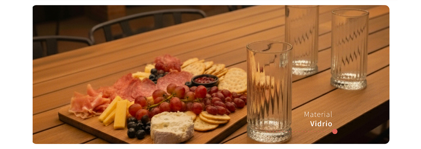 Set 6 Vasos Largos 460ml Vidrio Ginebra Simplit