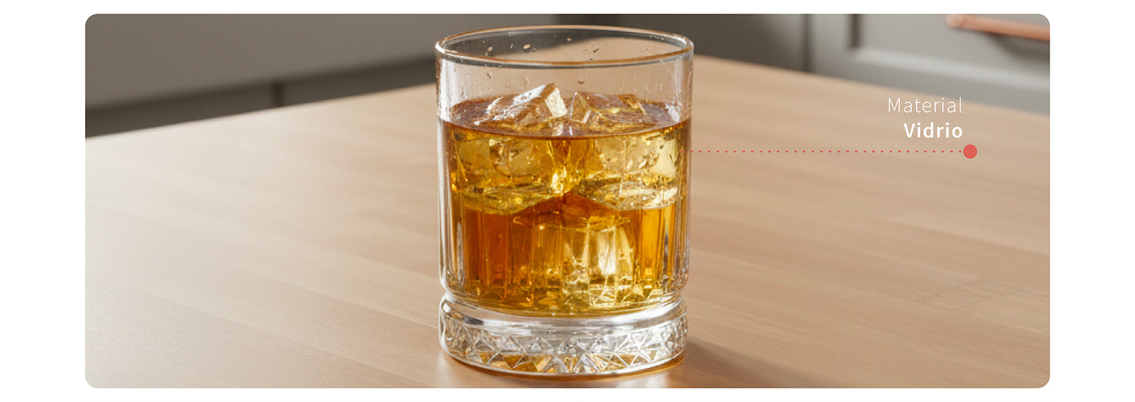 Set 6 Vasos Cortos 380ml Vidrio Ginebra Simplit