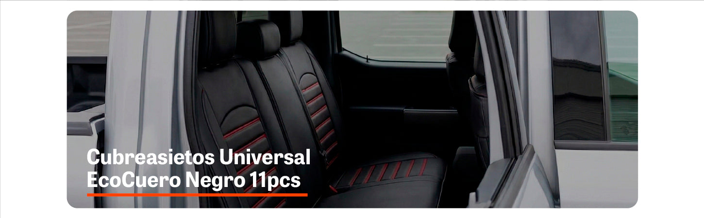 Fundas Cubreasientos Ecocuero Negro Universal XRoad