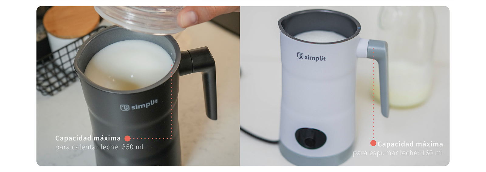 Espumador de Leche 4 en 1 Blanco Simplit