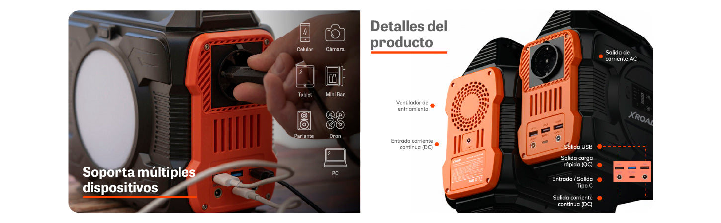 Generador Portátil 300W Batería 248Wh Camping 220V Xroad