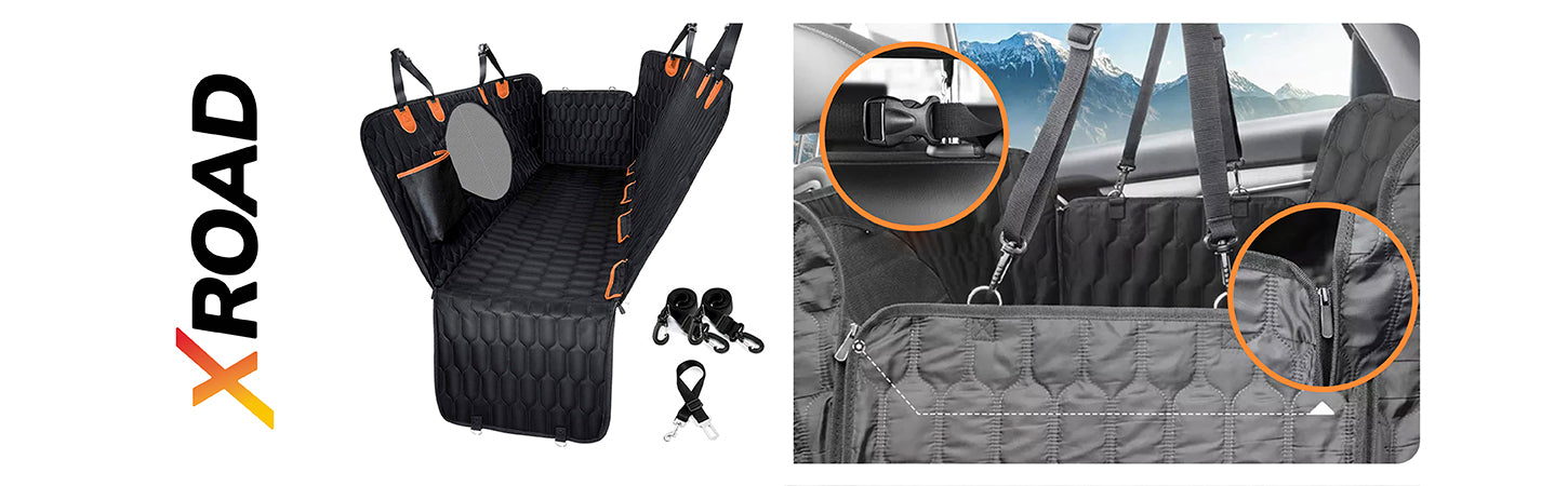 Funda Cubre Asiento de Auto Impermeable Mascotas Negra Xroad