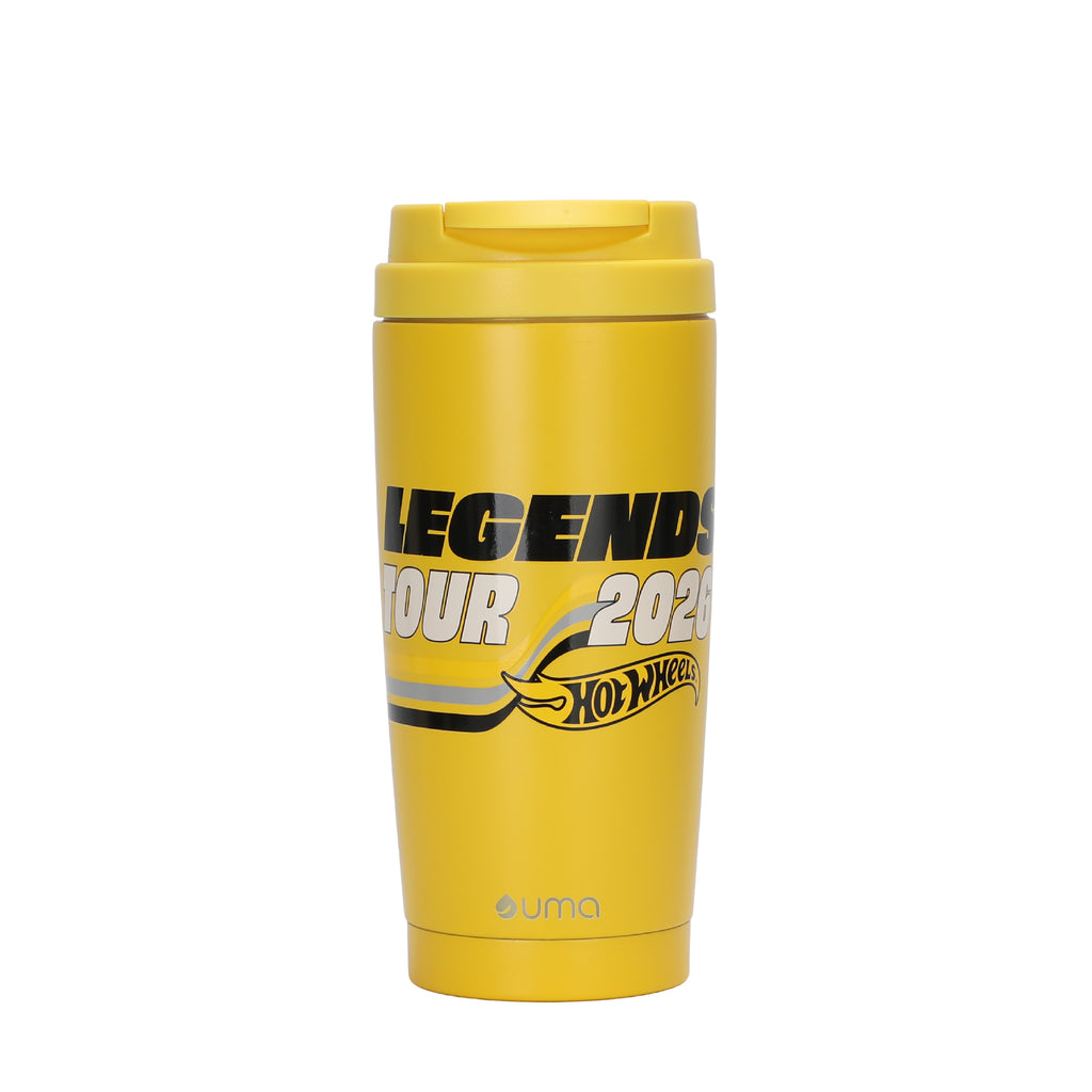 Vaso Térmico para Café Mug Hot Wheels Legends Turbo Yellow 590 ml UMA — packshot sobre fondo blanco