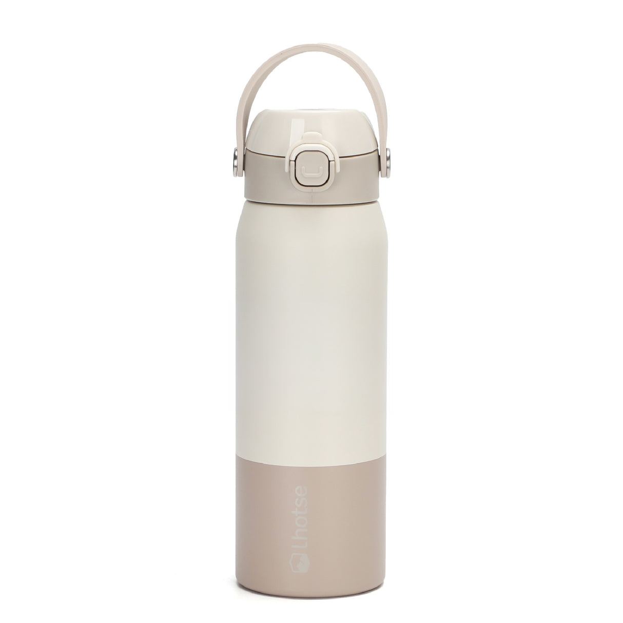 Beige · Botella Térmica Hydrotek 750 ml de acero inoxidable Lhotse, sobre fondo blanco