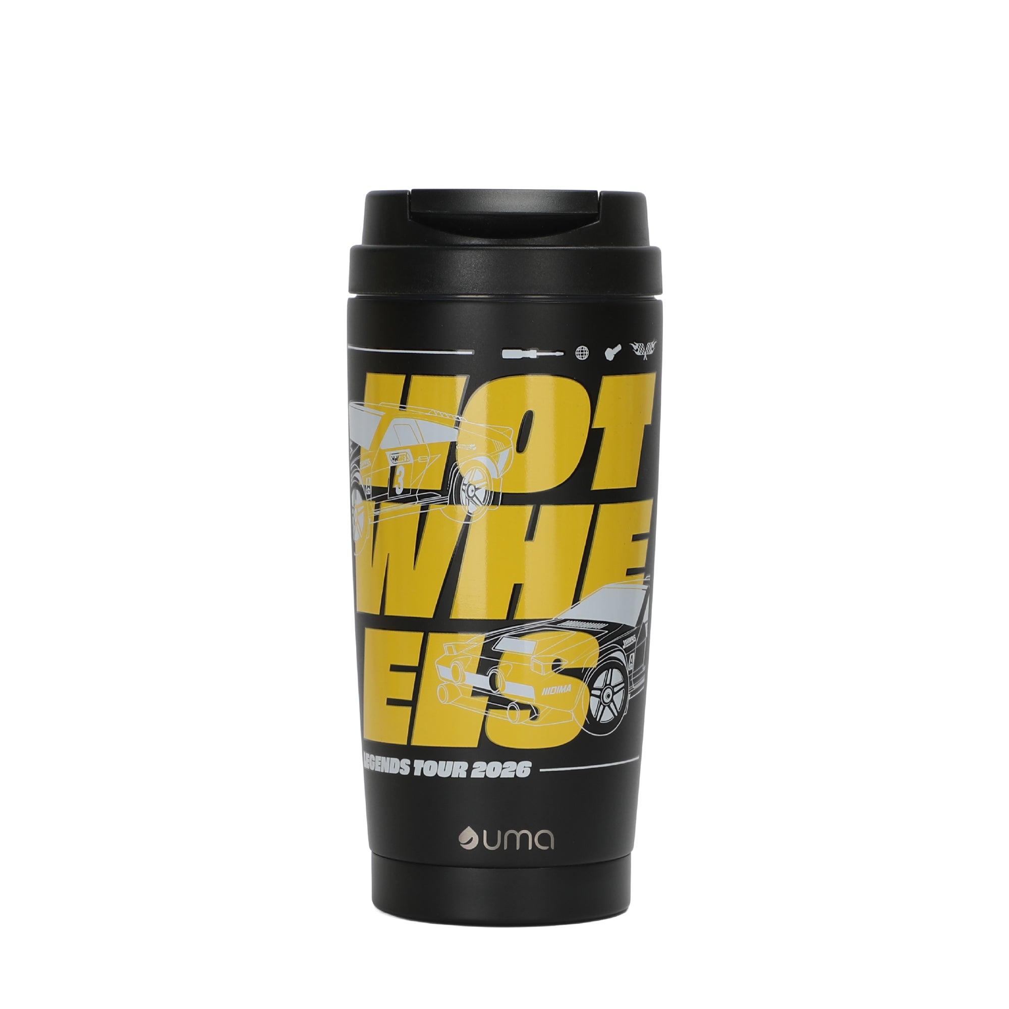 Vaso Térmico para Café Mug Hot Wheels Legends Champ Black 590 ml UMA — packshot sobre fondo blanco