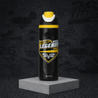 Botella Térmica Insulada Hot Wheels Legends Finish Black 750 ml UMA — ambientada sobre fondo Hot Wheels Legends