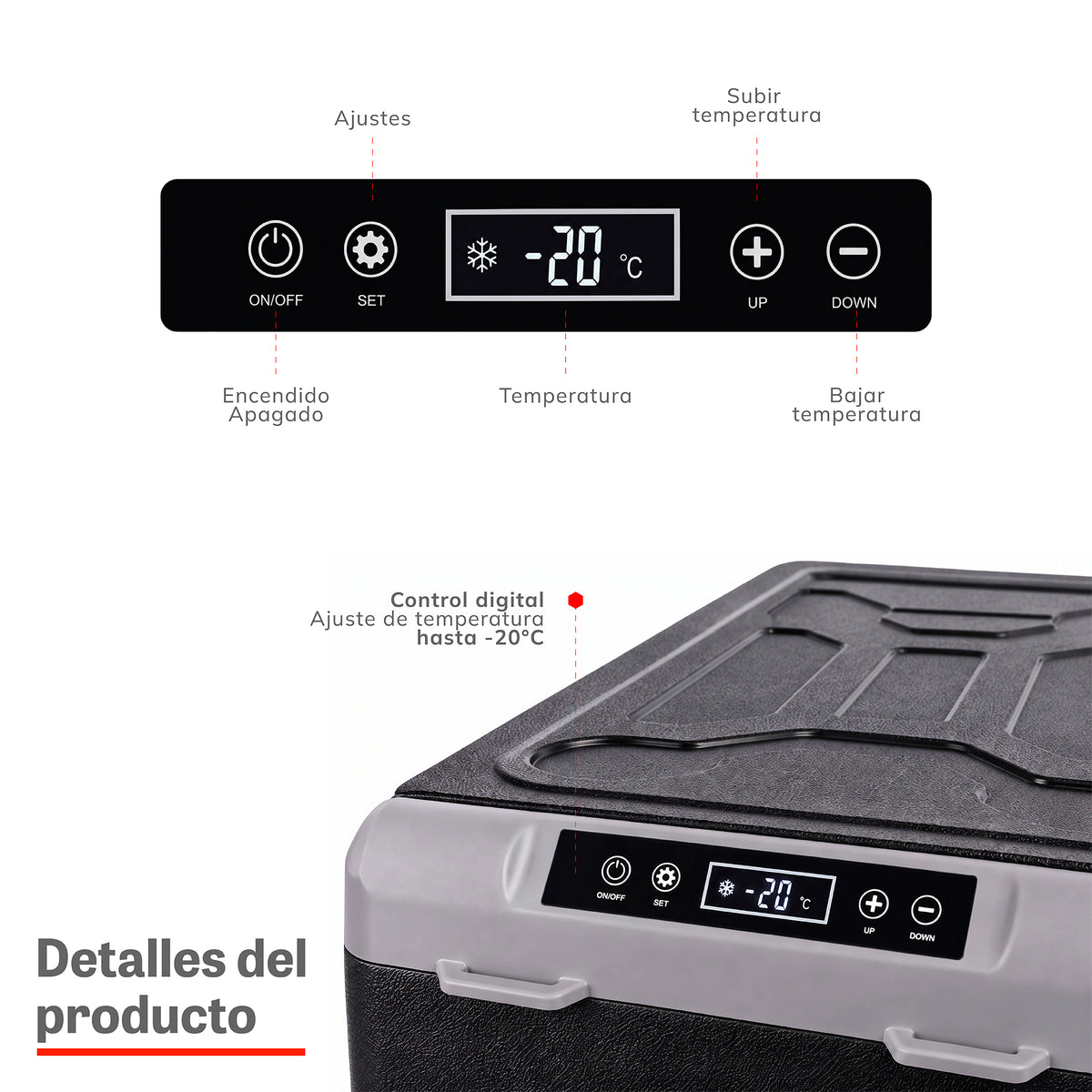 Cooler Freezer 40L Xroad: control digital de temperatura hasta -20 °C