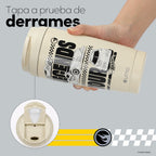 Vaso Térmico para Café Mug Hot Wheels Legends Tour Beige 590 ml UMA — tapa a prueba de derrames, en uso