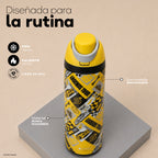 Botella Térmica Insulada Hot Wheels Legends Torque Yellow 750 ml UMA — diseñada para la rutina: frío, calor, libre de BPA y bombilla desmontable