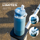 Azul marino · Botella Térmica Hydrotek 750 ml de acero inoxidable Lhotse, tapa DualTek con sus dos modos, Flip y Sport