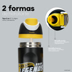 Botella Térmica Insulada Hot Wheels Legends Finish Black 750 ml UMA — dos formas de hidratarte: boquilla ancha o bombilla interna