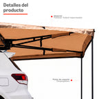 Toldo 270° Xroad: poliéster Oxford impermeable y patas de soporte desplegables