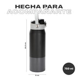 Negro · Botella Térmica Hydrotek 750 ml de acero inoxidable Lhotse, medidas: 25,5 cm de alto por 8 cm de diámetro