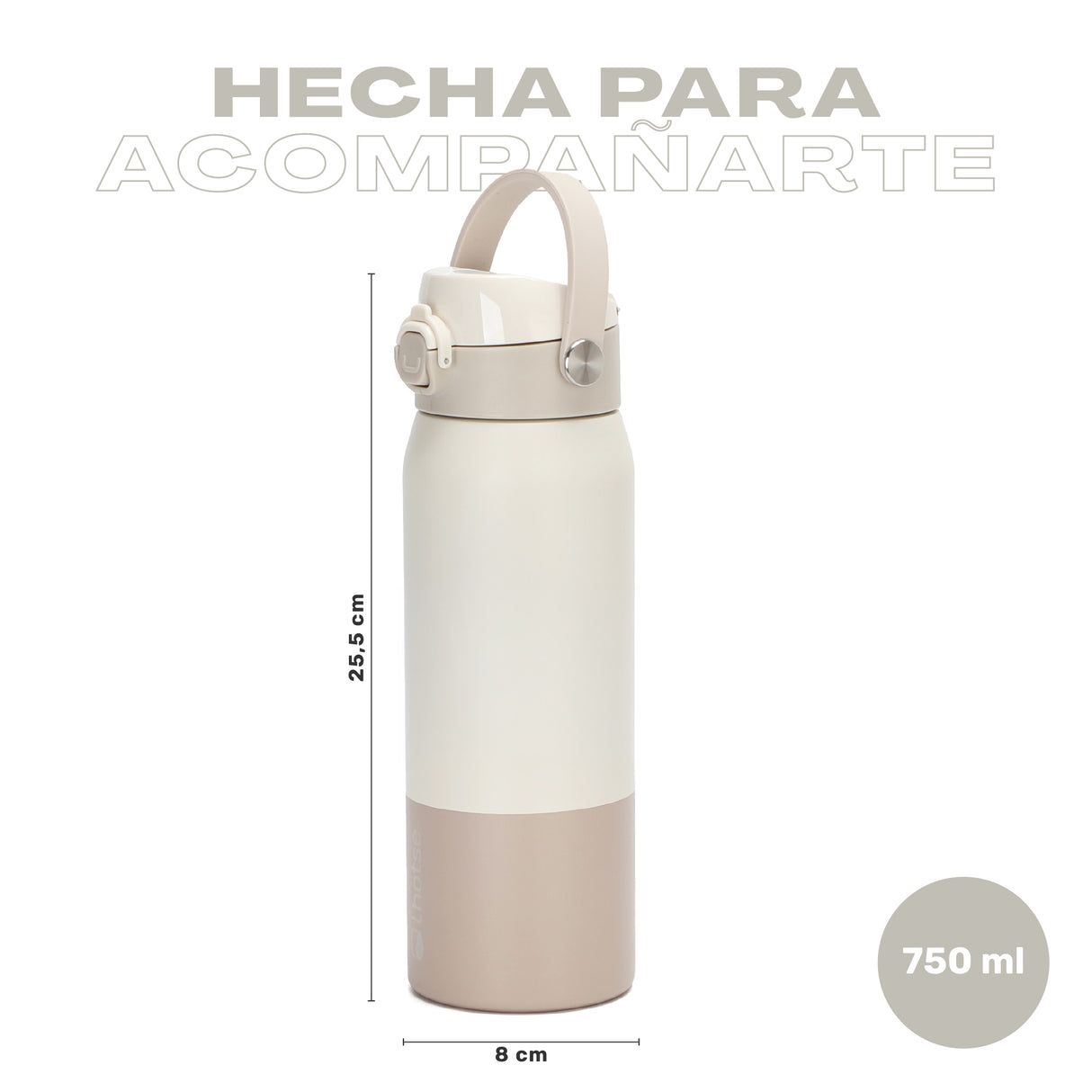 Beige · Botella Térmica Hydrotek 750 ml de acero inoxidable Lhotse, medidas: 25,5 cm de alto por 8 cm de diámetro