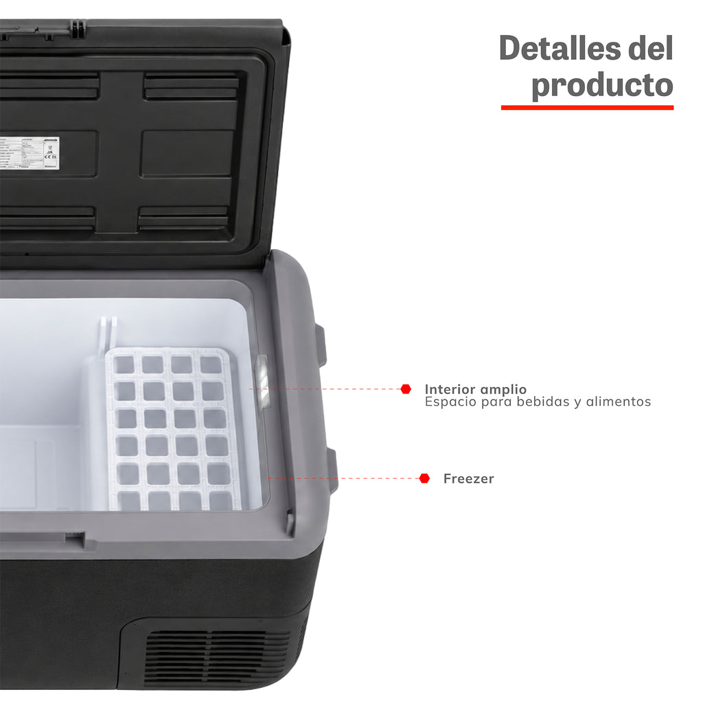 Cooler Freezer 40L Xroad: interior amplio para bebidas y alimentos