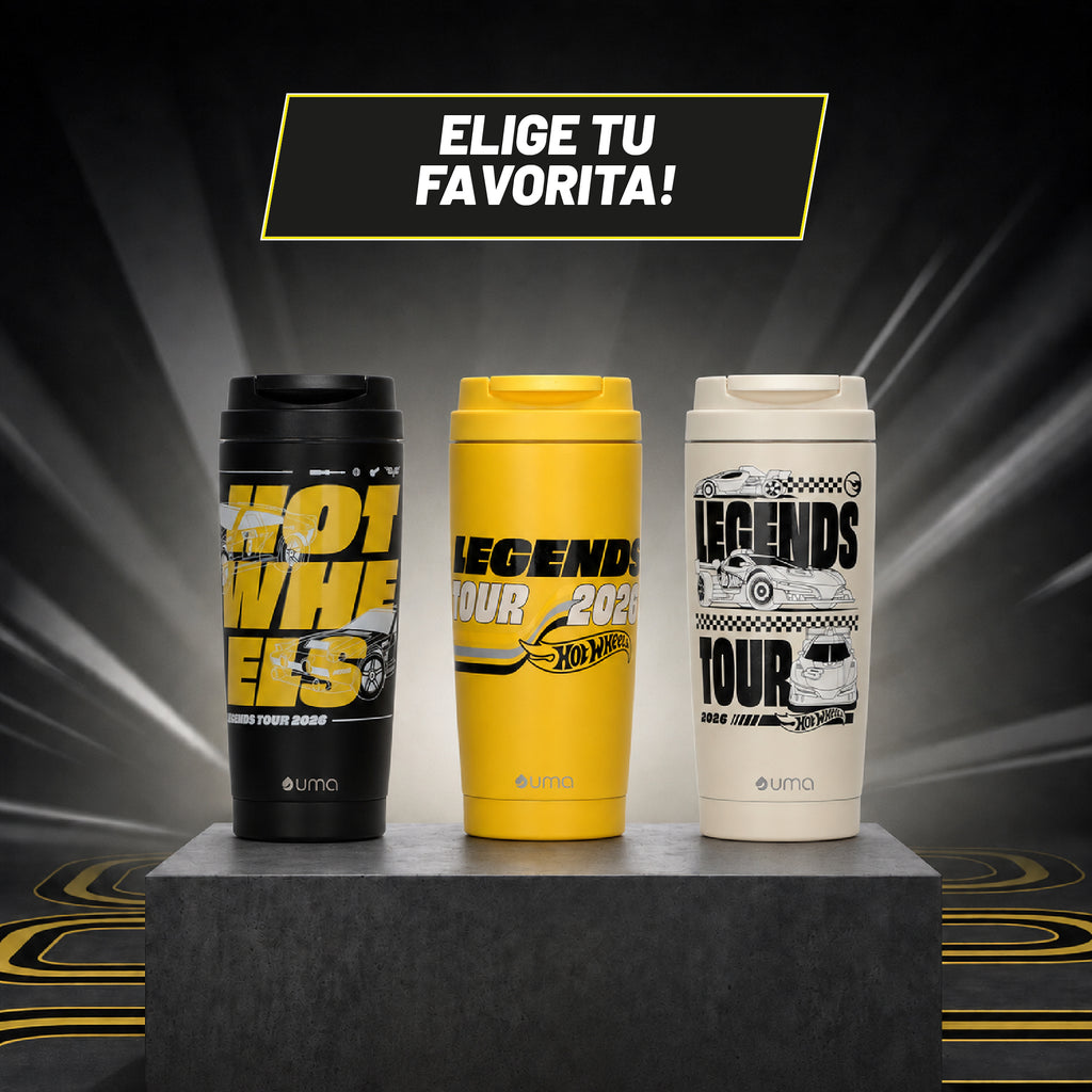Vaso Térmico para Café Mug Hot Wheels Legends Champ Black 590 ml UMA — los tres diseños de la colección Legends