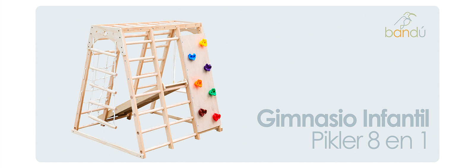 Gimnasio Infantil Juego Pikler Parque 8 en 1 Bandú