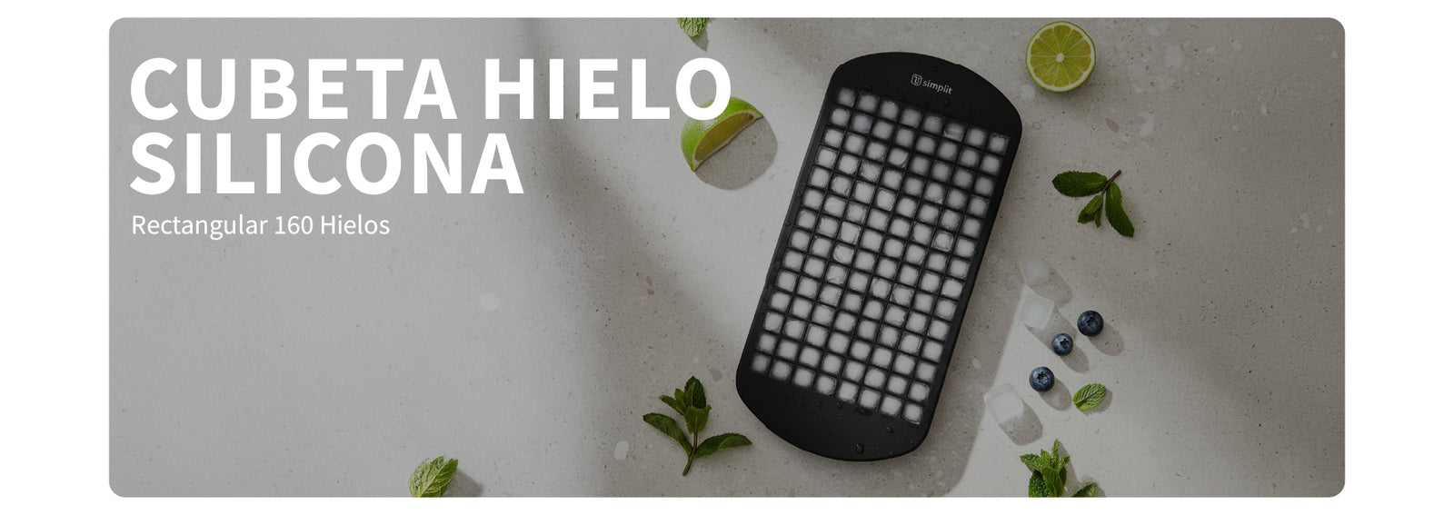 Cubeta de Hielo Silicona 160 Mini Hielos Simplit