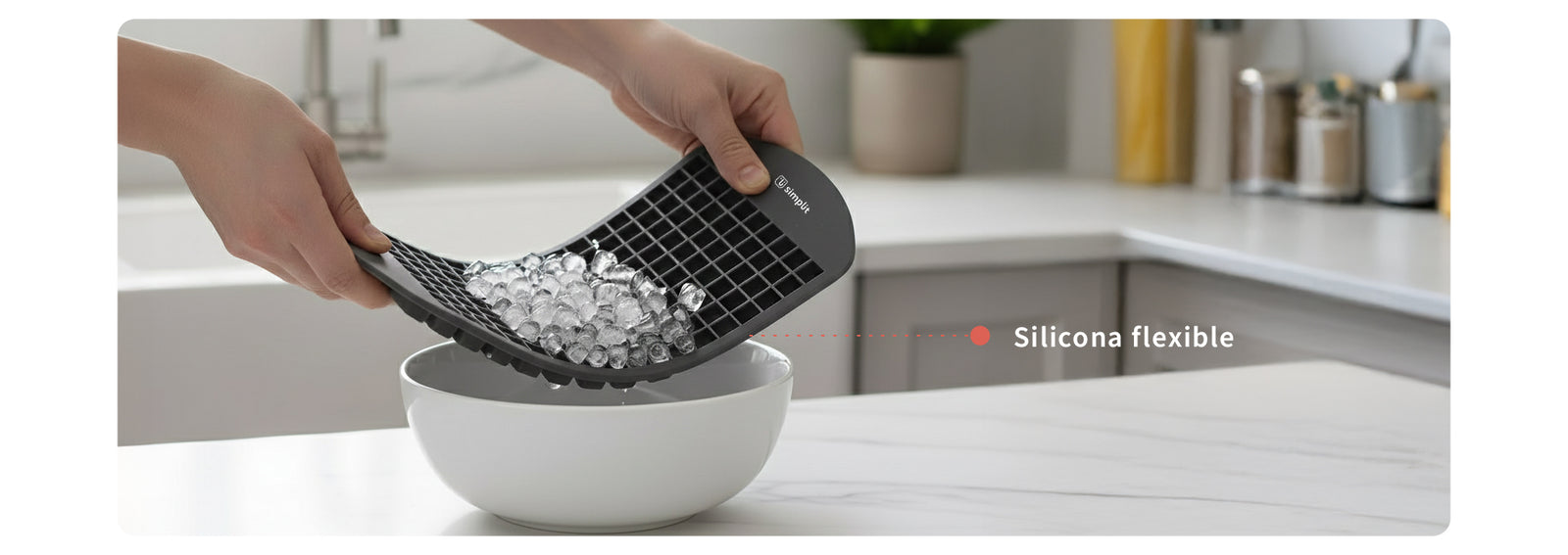 Cubeta de Hielo Silicona 160 Mini Hielos Simplit