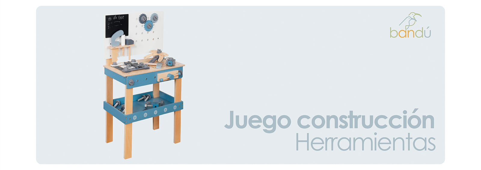 Juego de Construcción Herramientas Madera para Niños Bandú
