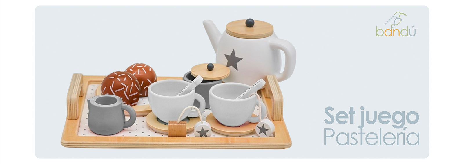 Set Juego Tazas De Té Juguete Didáctico 16pcs Madera Bandú