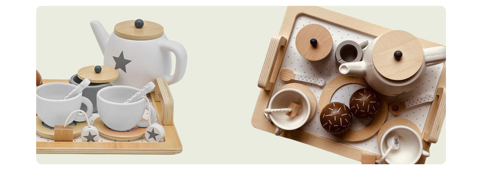 Set Juego Tazas De Té Juguete Didáctico 16pcs Madera Bandú