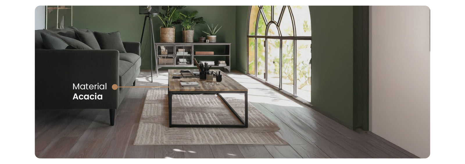 Mesa de Centro Edena Diseño Industrial Madera y Metal Atmosphera